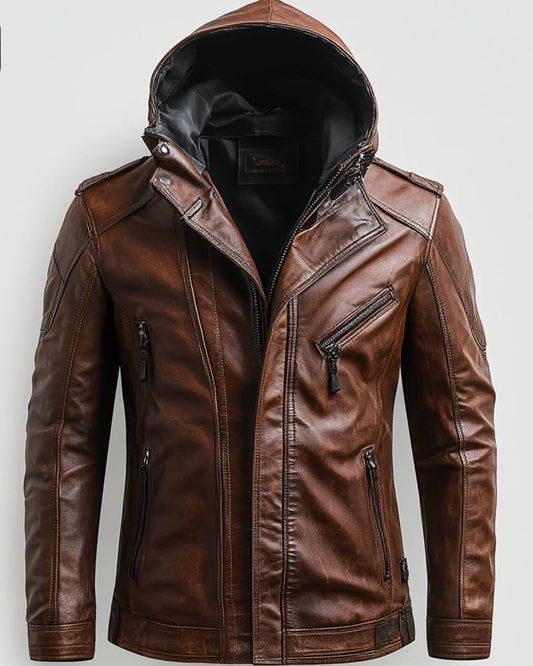 Jenson Brown Leather Jacket - Leather Jacket for Men Brown