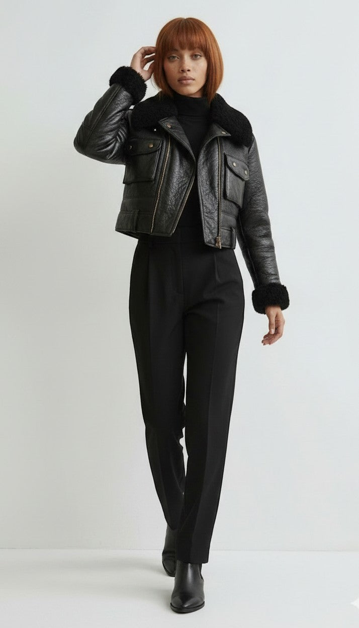 Emily Leather Black Jacket - Women Leather Jacket Black