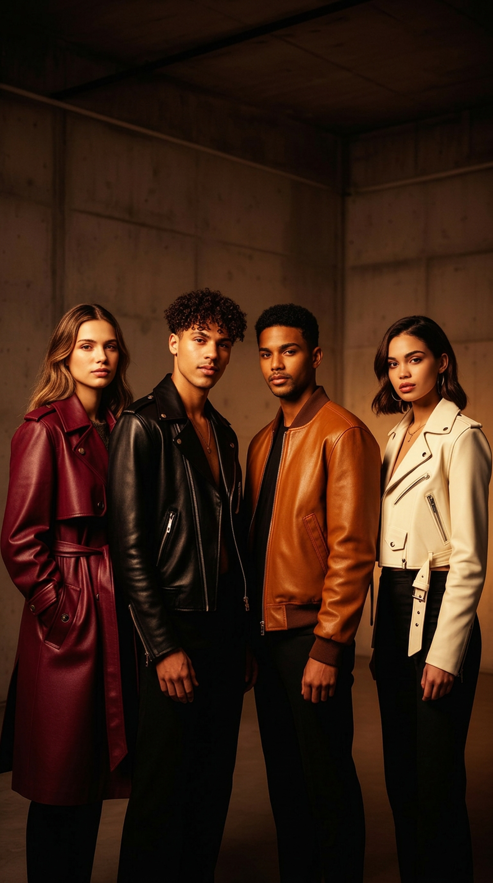 Group in premium leather jackets