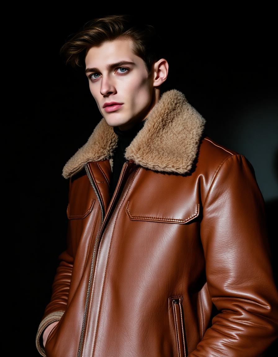 Cognac Shearling Aviator