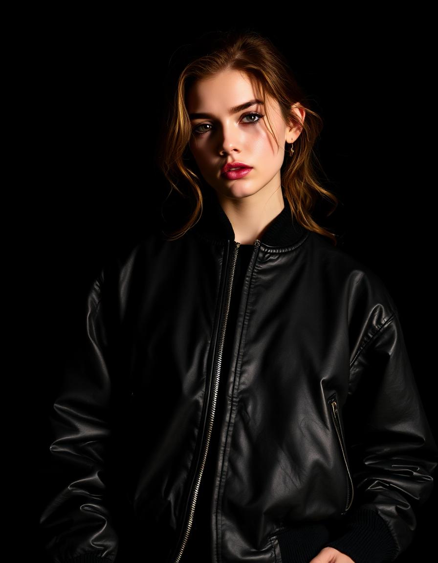 Noir Oversized Bomber