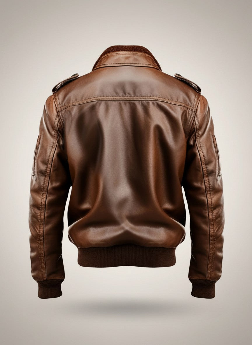 70's Vintage Brown Leather Jacket