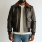 Aviator Men Flight Bomber Leather Jacket