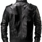 Black Leather Bomber Jacket Men
