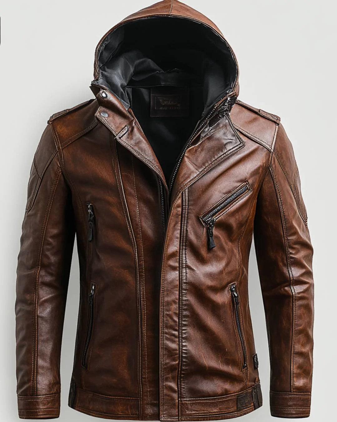 Jenson Brown Leather Jacket - Leather Jacket for Men Brown