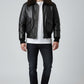 Men G1 Black Leather Flight Bomber Jacket