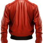 Men Red Leather Bomber Jacket
