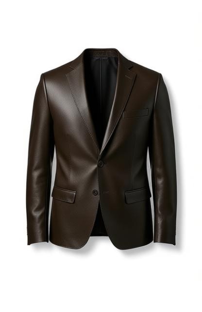 Finley Brown Leather Blazer Jacket