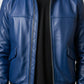 Blue Bomber Leather Jacket