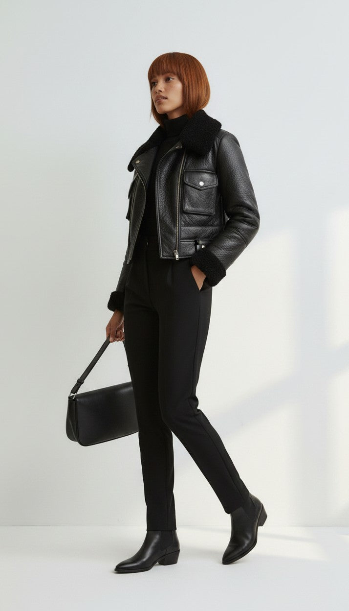 Emily Leather Black Jacket - Women Leather Jacket Black