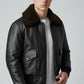 Men G1 Black Leather Flight Bomber Jacket
