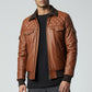 Men's Quilted Leather Bomber Jacket