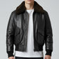 Men G1 Black Leather Flight Bomber Jacket
