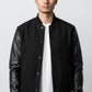Men John Black Wool and Leather Jacket