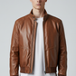 Brown Bomber Jacket - Upper Body Crop