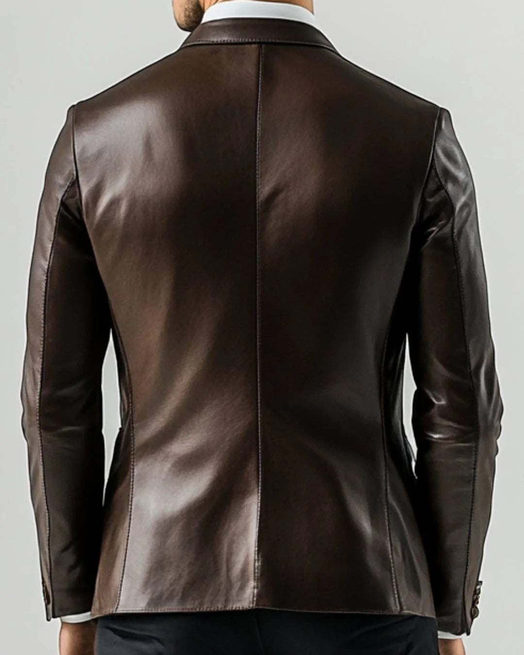 Finley Brown Leather Blazer Jacket
