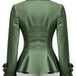 Tailored Peplum Cotton Jacket With Button Detail