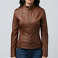 Women Real Leather Brown Style Leather Jacket