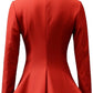 Tailored Peplum Jacket - Women Red Cotton Coat