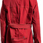 Men Red Ivy Cotton Coat