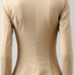 Scarlett Stitch Double Breasted Peplum Blazer - Women Cotton Beige Jacket