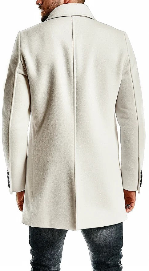 Men OFF-White Wool Coat
