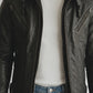 Men Hooded Leather Jacket - Hooded Black Leather Jacket