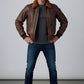 Aviator G1 Distressed Men Bomber Leather Jacket - Brown