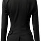 Scarlett Stitch black cotton tailored equestrian style coat with button cuffs and flap pockets.