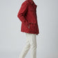 Scarlett Stitch men's red cotton blend utility jacket with multiple pockets and button-down front.