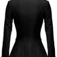 Scarlett Stitch Women's black tailored fit blazer jacket with sharp lapels and three-button closure.